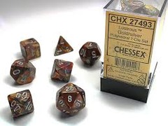 Lustrous Gold/silver Polyhedral 7-Dice Set